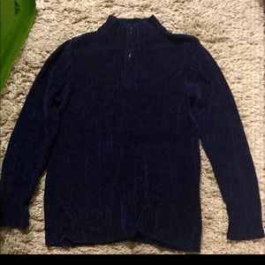 Dark Purple Mock Turtle Neck Zipper